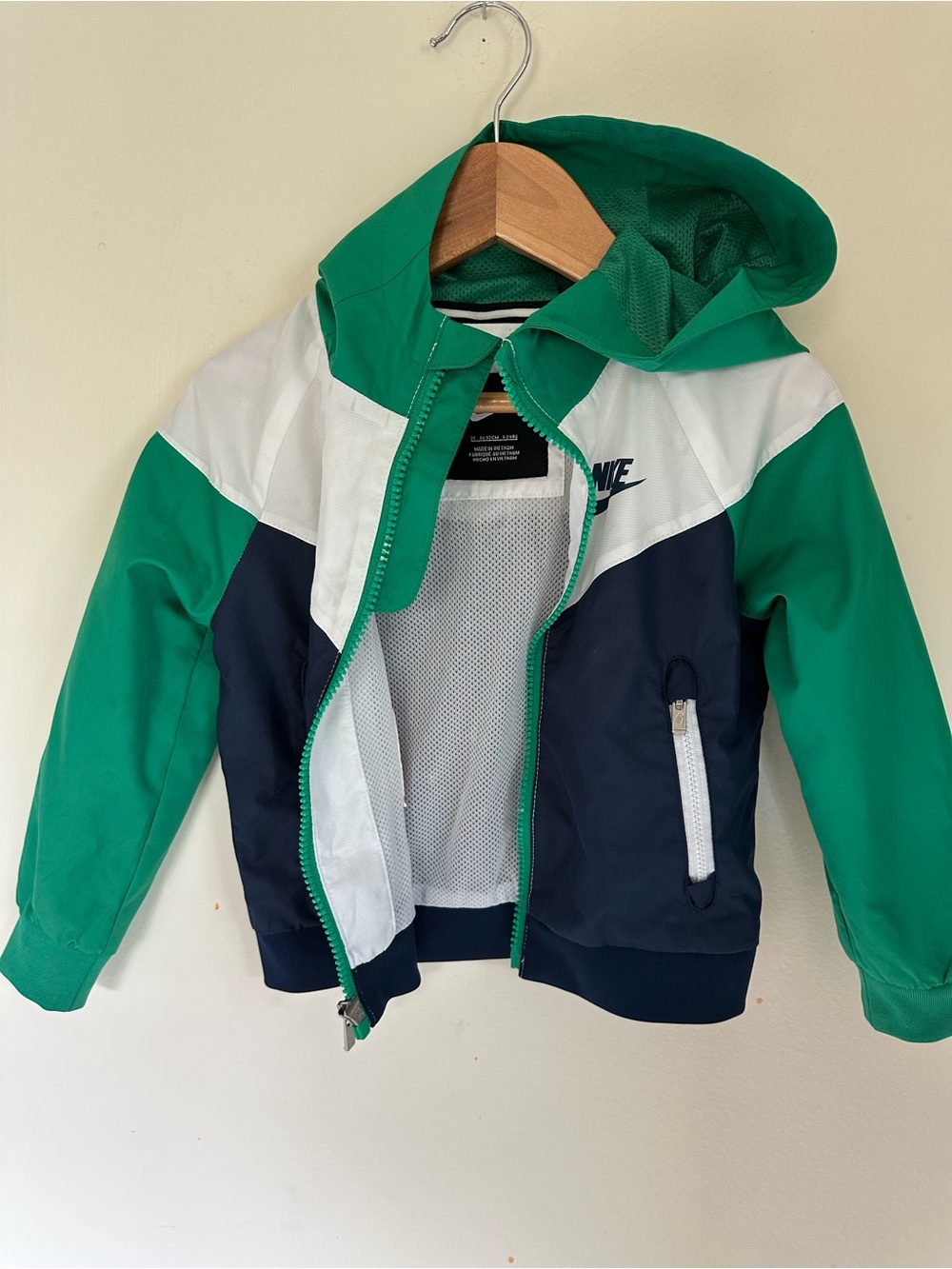 Nike Green White Jacket with Black Trim - Kids